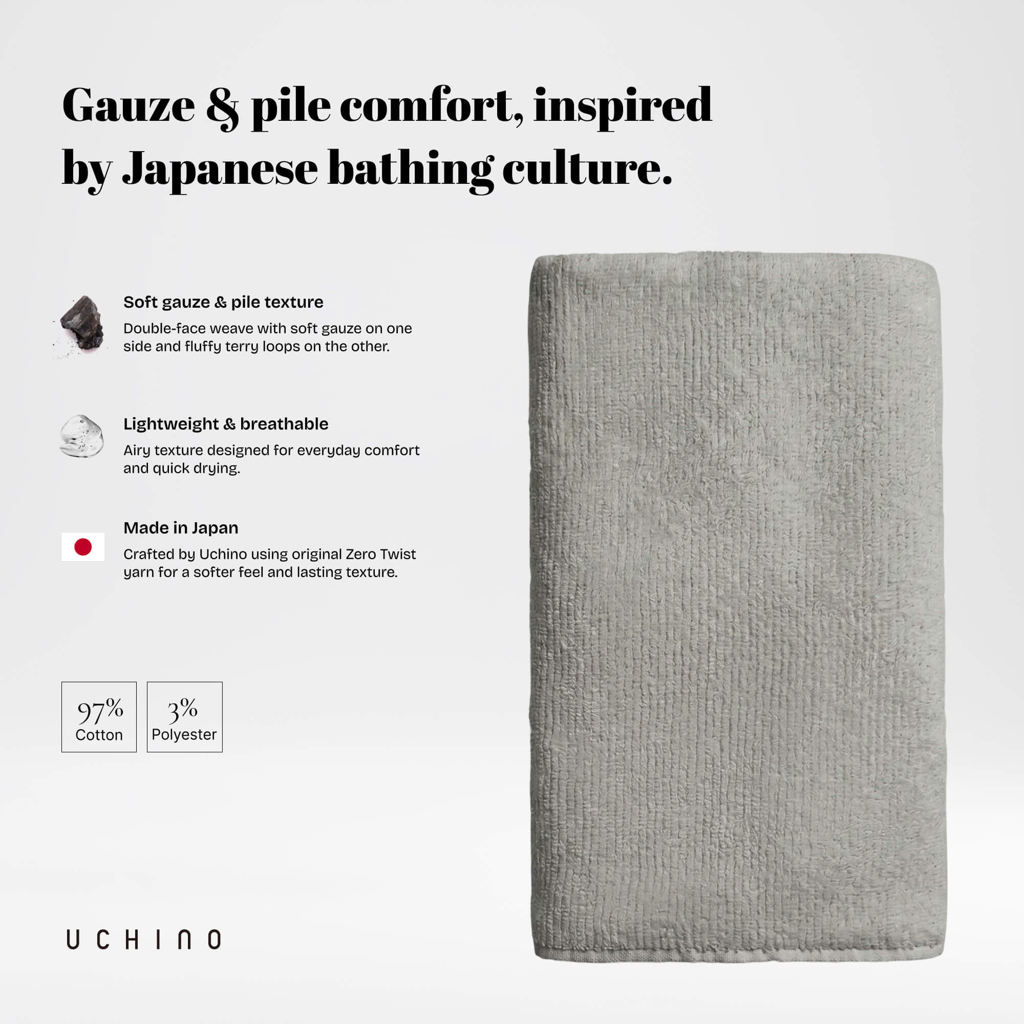 Gauze & Pile Japanese Towel