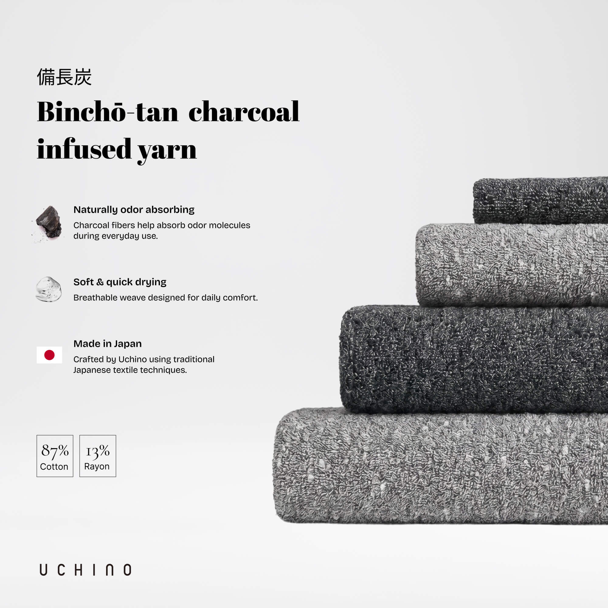 Kishu Binchotan Charcoal Towel