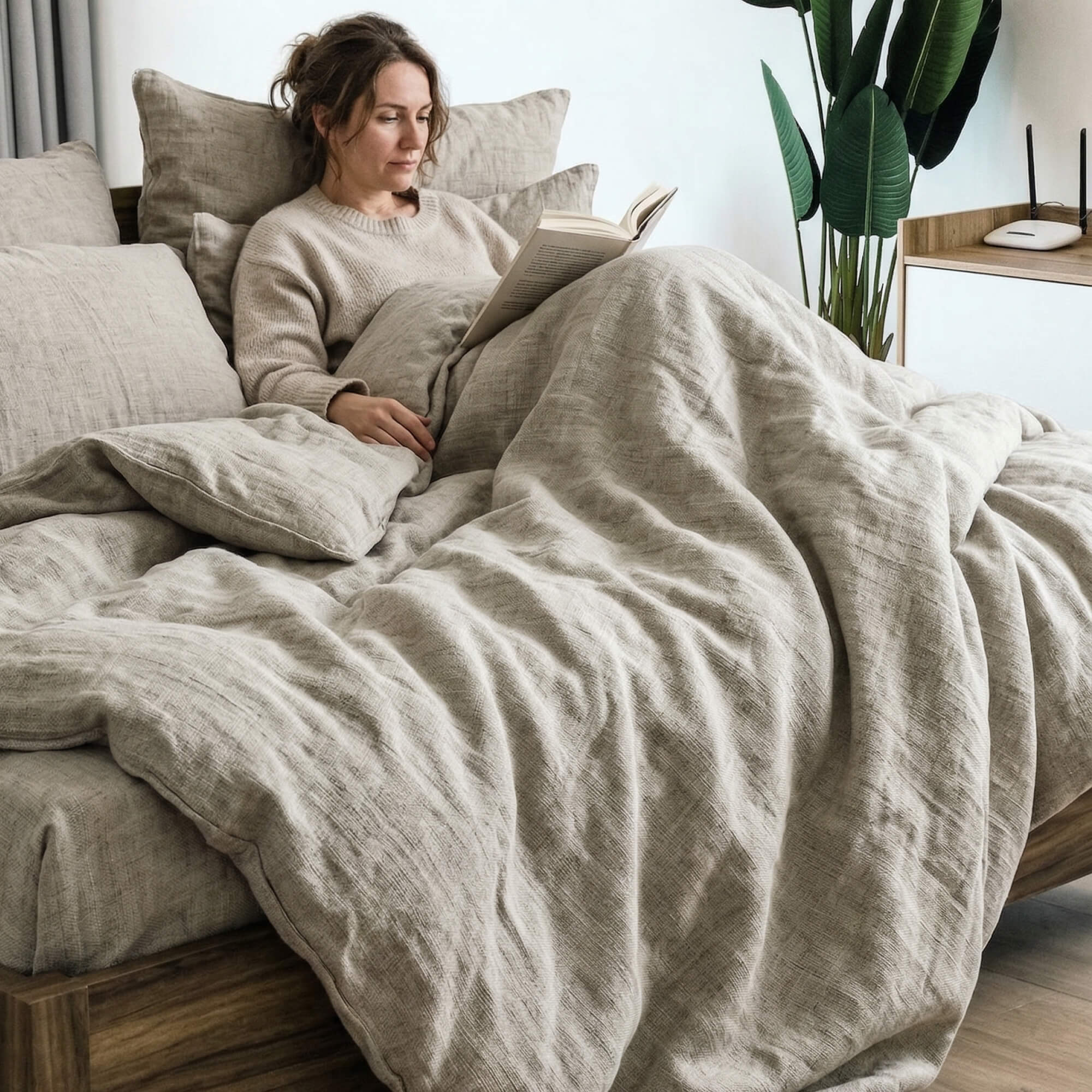 Linen Weighted Blanket Set
