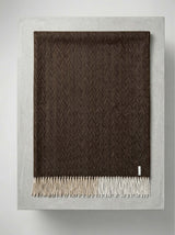 Baby Alpaca Throw Herringbone Chocolate