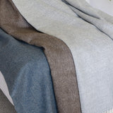 Baby Alpaca Throw Herringbone Deep Blue