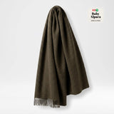 Baby Alpaca Throw Melange Olive