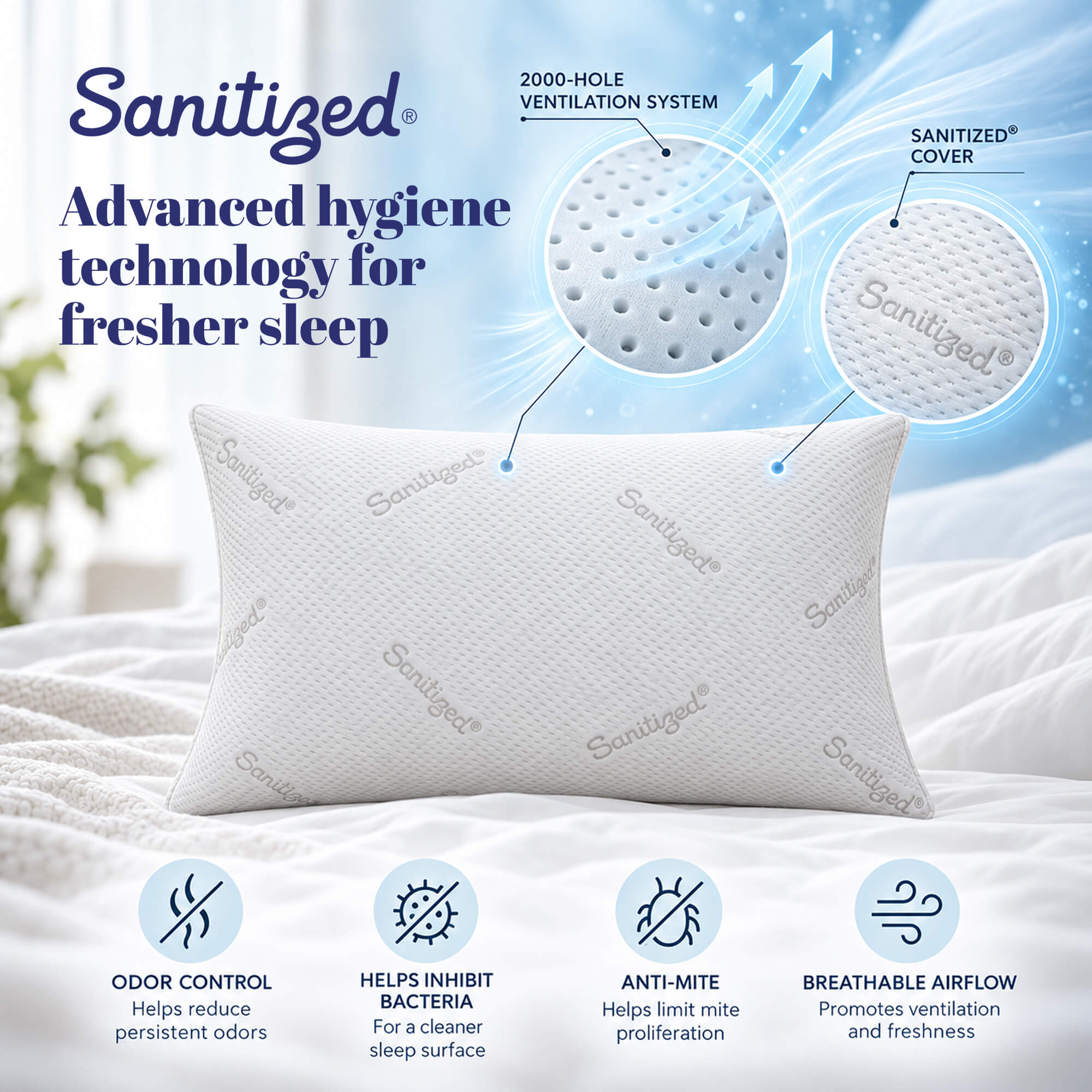 Viscospring Sanitized Pocket Spring Pillow