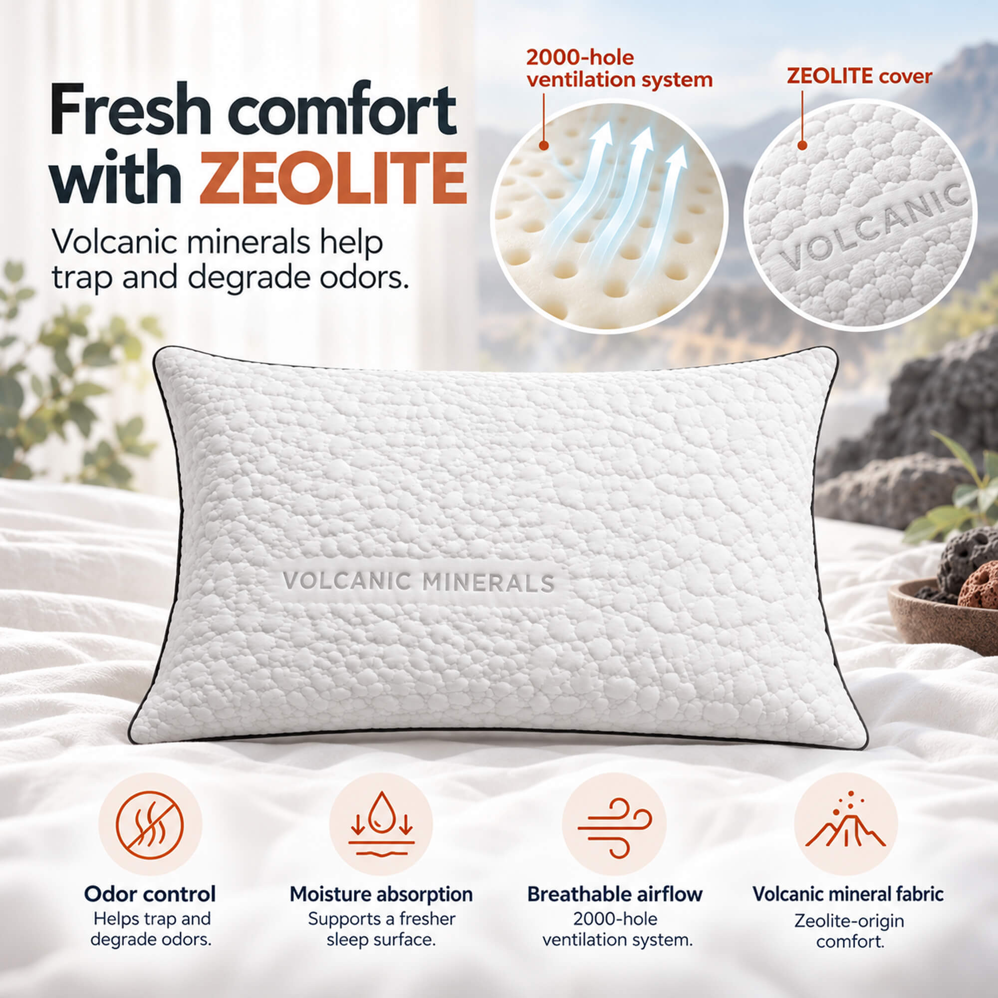 Viscospring Zeolite Pocket Spring Pillow