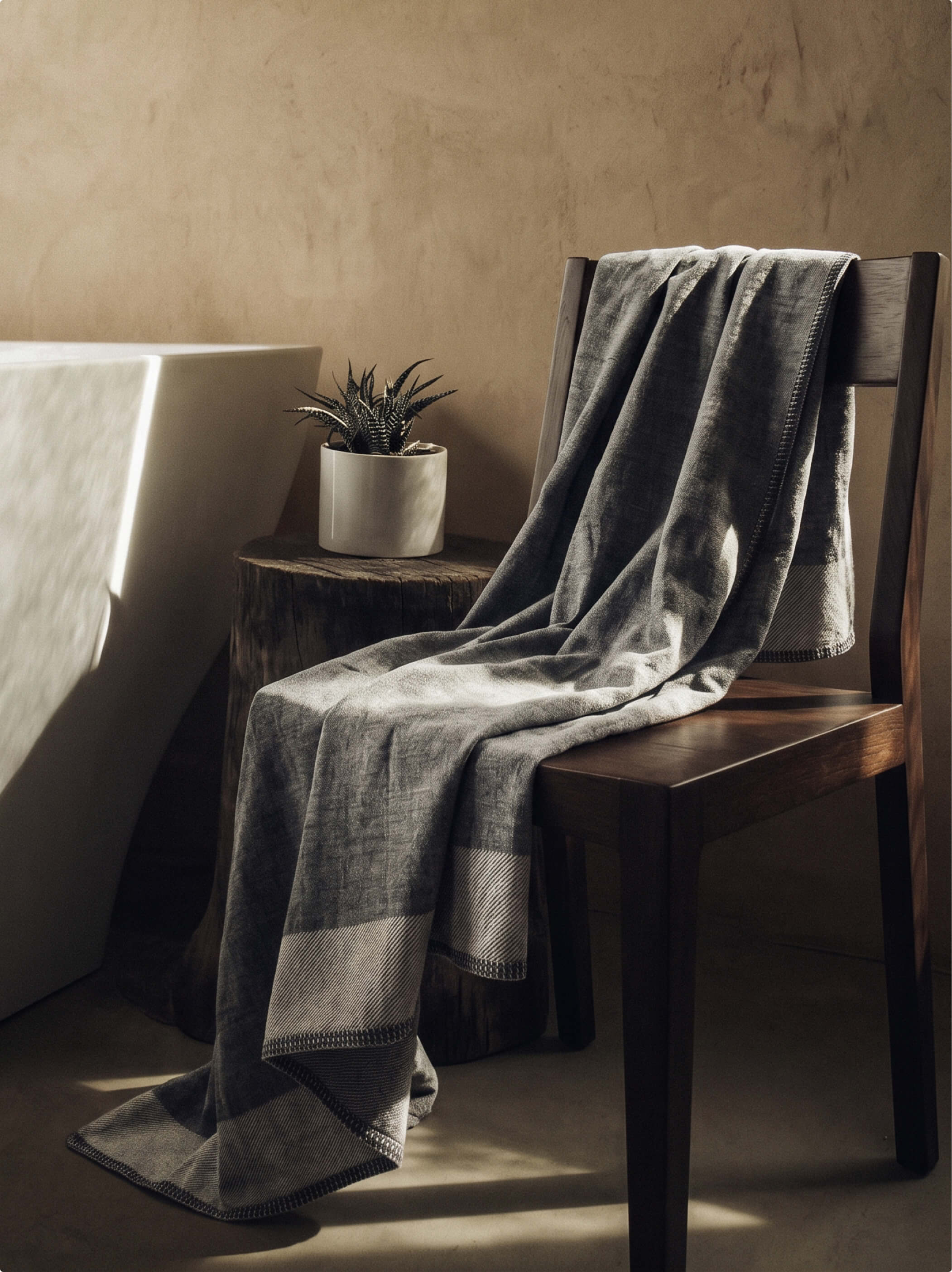 ZEN Charcoal Gauze & Pile Towel