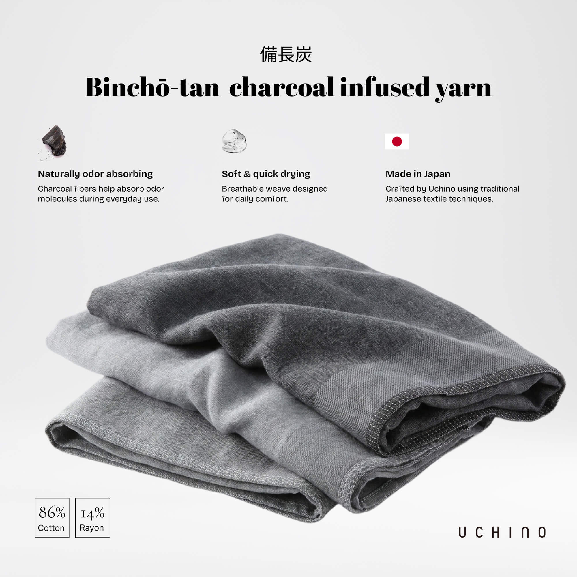 ZEN Charcoal Gauze & Pile Towel